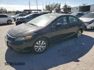 2012 Honda Civic LX z VIN 19XFB2F57CE073994, wystawiony jako Copart lot #76736914 z przebiegiem Nie podano mil oraz Szkoda całkowita • Salvage title. Historia ofert i sprzedaży dostępna na DreamBid. Obrazek 1.