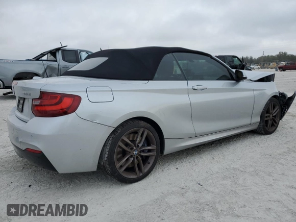 2016 BMW 2 Series 228i with VIN WBA1K9C57GV710355, listed as a Copart auction lot 89072625 with 80,925 mi miles and Salvage Title. Bid and sale history available at carsss.com. Image 3.