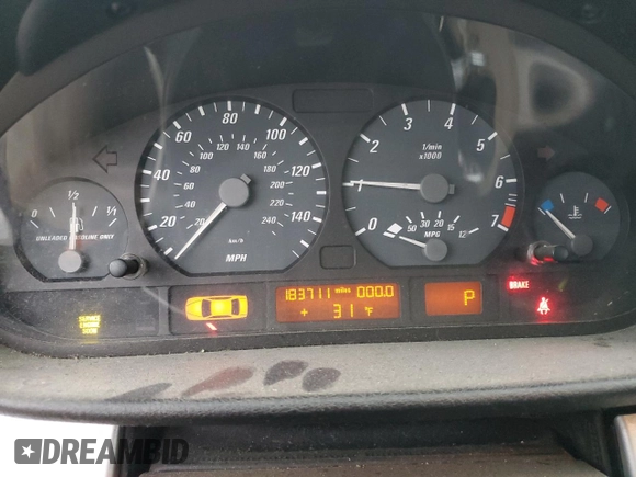 2005 BMW 3 Series 325Ci with VIN WBABW33415PL39286, listed as a Copart auction lot 44674025 with 183,711 mi miles and Salvage Title. Bid and sale history available at carsss.com. Image 9.