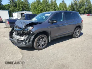 2021 Honda Passport EX-L z VIN 5FNYF8H50MB041428, wystawiony jako Copart lot #58804245 z przebiegiem 53 096 mil mil oraz Szkoda całkowita • Salvage title. Historia ofert i sprzedaży dostępna na DreamBid. Obrazek 1.