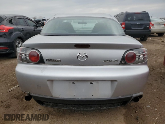 2004 Mazda RX-8 with VIN JM1FE17N240134176, listed as a Copart auction lot 53556025 with 97,818 mi miles and Clean Title. Bid and sale history available at carsss.com. Image 6.