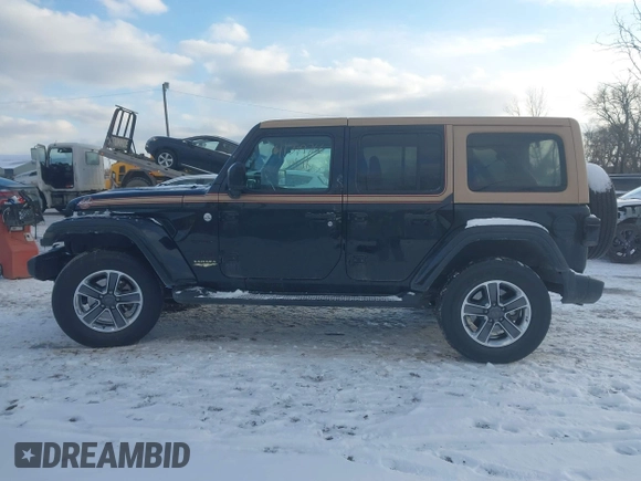 2020 Jeep Wrangler Unlimited Sahara with VIN 1C4HJXEN6LW113725, listed as a IAAI auction lot 41399766 with 87,583 mi miles. Bid and sale history available at carsss.com. Image 15.