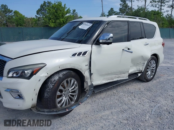 2016 Infiniti QX80 with VIN JN8AZ2NE7G9125016, listed as a IAAI auction lot 42080053 with 114,655 mi miles. Bid and sale history available at carsss.com. Image 6.