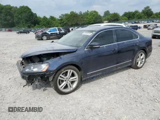 2014 Volkswagen Passat SEL Premium with VIN 1VWCN7A39EC104456, listed as a Copart auction lot 59704615 with 163,933 mi miles and Salvage title. Bid and sale history available at DreamBid. Image 1.