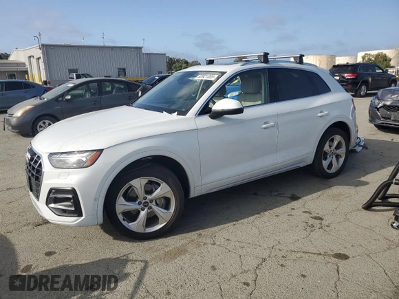 2021 Audi Q5 Prestige z VIN WA1CAAFY5M2033786, wystawiony jako Copart lot #53921355 z przebiegiem 30 628 mil mil oraz Szkoda całkowita • Salvage title. Historia ofert i sprzedaży dostępna na DreamBid. Obrazek 1.