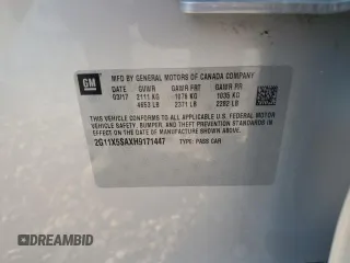 2017 Chevrolet Impala LS с VIN 2G11X5SAXH9171447, выставлен на аукционе Copart как лот 63449575 с пробегом 158 456 миль миль и Чистый • Clean title. История ставок и продаж доступна на DreamBid. Изображение 12.