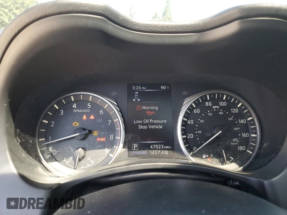 2020 Infiniti Q50 Luxe with VIN JN1EV7AR7LM250090, listed as a Copart auction lot 63420145 with 47,023 mi miles and Salvage title. Bid and sale history available at DreamBid. Image 9.