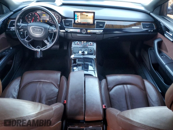 2015 Audi A8 4.0T with VIN WAU32AFD9FN033398, listed as a Copart auction lot 87655925 with 134,712 mi miles and Salvage title. Bid and sale history available at DreamBid. Image 8.