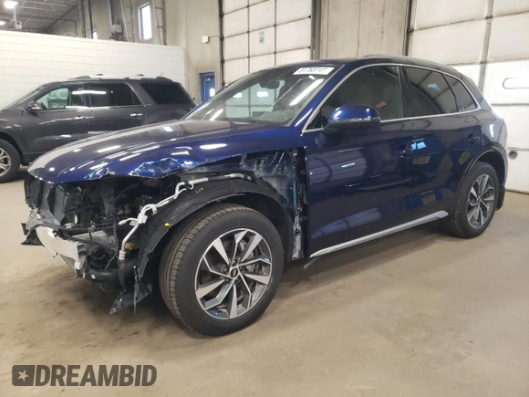 2022 Audi Q5 S line Premium with VIN WA1GAAFY2N2108169, listed as a Copart auction lot 51763745 with 53,698 mi miles and Salvage Title. Bid and sale history available at carsss.com. Image 1.