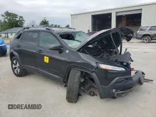 2014 Jeep Cherokee Trailhawk with VIN 1C4PJMBB2EW173458, listed as a Copart auction lot 56146355 with Not provided miles and Salvage title. Bid and sale history available at DreamBid. Image 4.