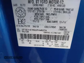 2013 Ford F-150 XL с VIN 1FTEX1EM2DFA48279, выставлен на аукционе IAAI как лот 40549764 с пробегом 360 287 миль миль и . История ставок и продаж доступна на DreamBid. Изображение 9.