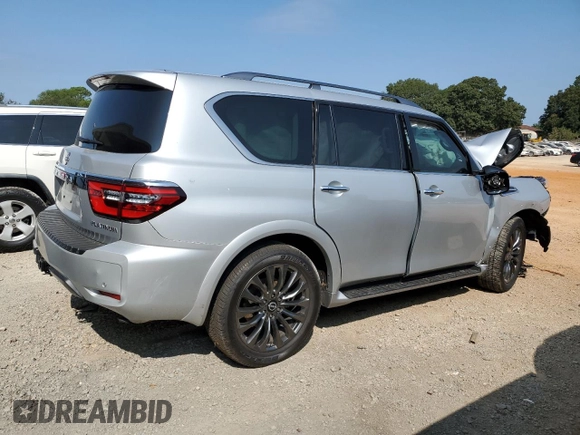 2023 Nissan Armada Platinum with VIN JN8AY2DA5P9403428, listed as a Copart auction lot 70490644 with Not Provided miles and Salvage Title. Bid and sale history available at carsss.com. Image 3.