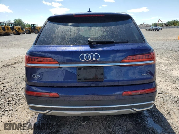 2021 Audi Q7 Premium with VIN WA1AJAF71MD041774, listed as a Copart auction lot 56676145 with 46,500 mi miles and Salvage title. Bid and sale history available at DreamBid. Image 6.