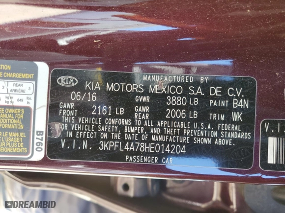 2017 Kia Forte LX with VIN 3KPFL4A78HE014204, listed as a Copart auction lot 49783694 with 213,986 mi miles and Non Repairable. Bid and sale history available at carsss.com. Image 12.