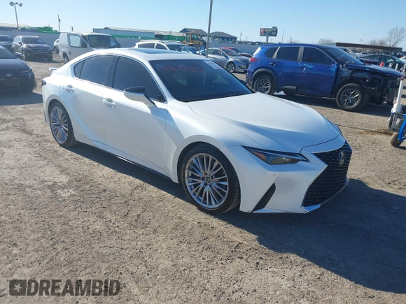2022 Lexus IS with VIN JTHDA1D29N5118623, listed as a IAAI auction lot 41673973 with 50,292 mi miles. Bid and sale history available at carsss.com. Image 1.