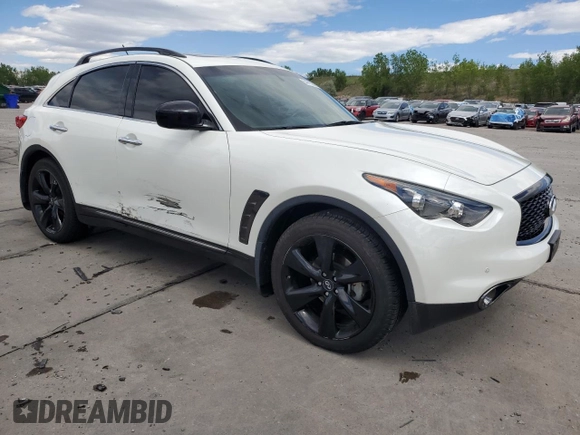 2017 Infiniti QX70 z VIN JN8CS1MW8HM410257, wystawiony jako Copart lot #54413295 z przebiegiem 41 206 mil mil oraz Szkody całkowita. Historia ofert i sprzedaży dostępna na DreamBid. Obrazek 4.