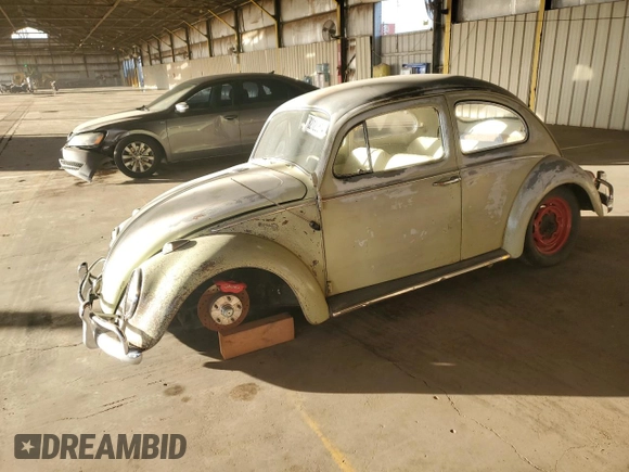 1963 Volkswagen Beetle with VIN 5519054, listed as a Copart auction lot 82122814 with 22,143 mi miles and Clean Title. Bid and sale history available at DreamBid. Image 1.