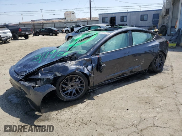 2025 Tesla Model 3 Long Range with VIN 5YJ3E1EA5SF999984, listed as a Copart auction lot 58244825 with Not provided miles and Salvage title. Bid and sale history available at DreamBid. Image 1.