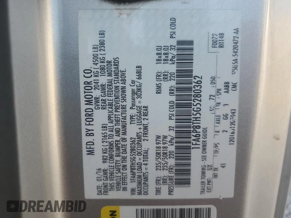 2016 Ford Mustang EcoBoost z VIN 1FA6P8TH5G5280362, wystawiony jako Copart lot #59834575 z przebiegiem 85 086 mil mil oraz Szkoda całkowita • Salvage title. Historia ofert i sprzedaży dostępna na DreamBid. Obrazek 12.