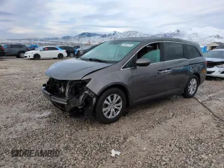 2014 Honda Odyssey EX-L with VIN 5FNRL5H60EB120846, listed as a Copart auction lot 50002225 with 138,945 mi miles and Salvage title. Bid and sale history available at DreamBid. Image 1.