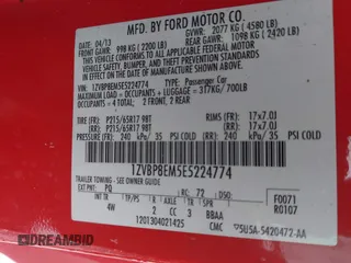 2014 Ford Mustang V6 with VIN 1ZVBP8EM5E5224774, listed as a IAAI auction lot 41620063 with 80,139 mi miles. Bid and sale history available at carsss.com. Image 9.
