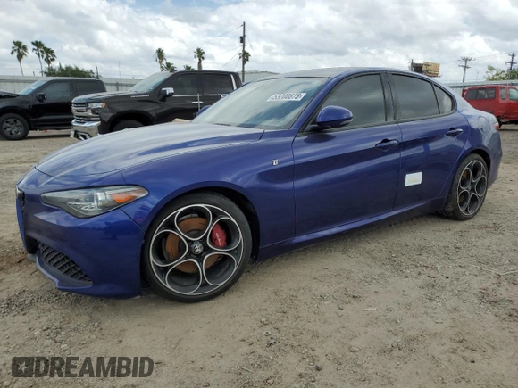 2022 Alfa Romeo Giulia Veloce z VIN ZARFAMBN1N7655182, wystawiony jako Copart lot #53200875 z przebiegiem 50 208 mil mil oraz Szkoda całkowita • Salvage title. Historia ofert i sprzedaży dostępna na DreamBid. Obrazek 1.