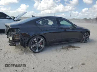 2024 Genesis G70 3.3T Sport Advanced with VIN KMTG54SE4RU136106, listed as a Copart auction lot 77546764 with 6,896 mi miles and Salvage Title. Bid and sale history available at carsss.com. Image 3.