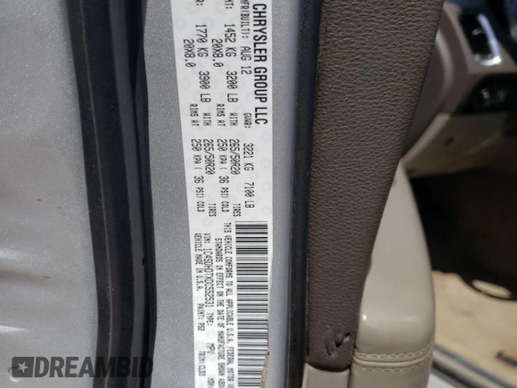 2013 Dodge Durango Crew with VIN 1C4SDHDTXDC552531, listed as a Copart auction lot 50353595 with 181,386 mi miles and Salvage title. Bid and sale history available at DreamBid. Image 13.