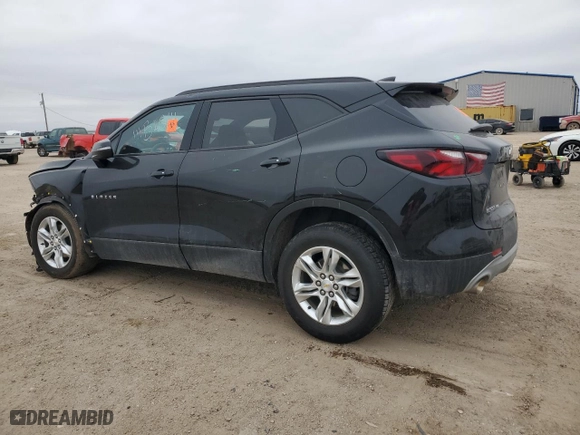 2021 Chevrolet Blazer LT with VIN 3GNKBJRS7MS573058, listed as a Copart auction lot 44967365 with 77,254 mi miles and Salvage Title. Bid and sale history available at carsss.com. Image 2.