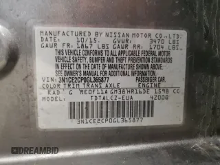 2016 Nissan Note S Plus with VIN 3N1CE2CP0GL365877, listed as a Copart auction lot 53405165 with 101,549 mi miles and Clean Title. Bid and sale history available at DreamBid. Image 12.