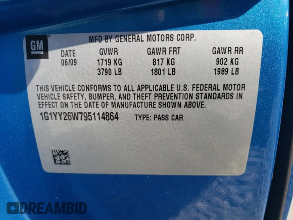 2009 Chevrolet Corvette 3LT z VIN 1G1YY26W795114864, wystawiony jako Copart lot #46570525 z przebiegiem 76 937 mil mil oraz Szkoda całkowita • Salvage title. Historia ofert i sprzedaży dostępna na DreamBid. Obrazek 12.
