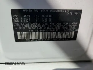 2015 Subaru Legacy 2.5i Limited with VIN 4S3BNBN63F3039322, listed as a Copart auction lot 48232745 with 138,665 mi miles and Salvage Title. Bid and sale history available at carsss.com. Image 14.