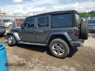 2022 Jeep Wrangler Unlimited Sahara with VIN 1C4HJXENXNW244773, listed as a Copart auction lot 59694095 with 21,871 mi miles and Salvage title. Bid and sale history available at DreamBid. Image 2.