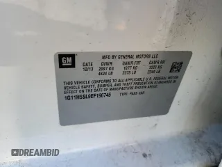 2014 Chevrolet Malibu LTZ with VIN 1G11H5SL9EF196745, listed as a Copart auction lot 53662285 with Not Provided miles and Salvage Title. Bid and sale history available at DreamBid. Image 12.
