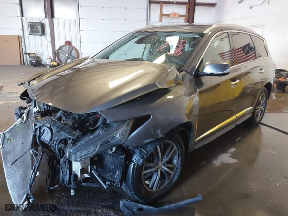 2019 Infiniti QX60 LUXE with VIN 5N1DL0MN0KC518816, listed as a IAAI auction lot 41614942 with 75,548 mi miles. Bid and sale history available at carsss.com. Image 2.