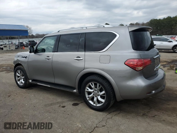2012 Infiniti QX56 8-passenger with VIN JN8AZ2ND4C9715207, listed as a Copart auction lot 43283955 with 191,935 mi miles and Salvage title. Bid and sale history available at DreamBid. Image 2.