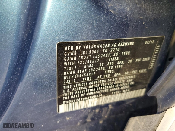 2017 Volkswagen Tiguan Wolfsburg Edition with VIN WVGSV7AX9HK025974, listed as a Copart auction lot 45923955 with 60,115 mi miles and Salvage Title. Bid and sale history available at carsss.com. Image 14.
