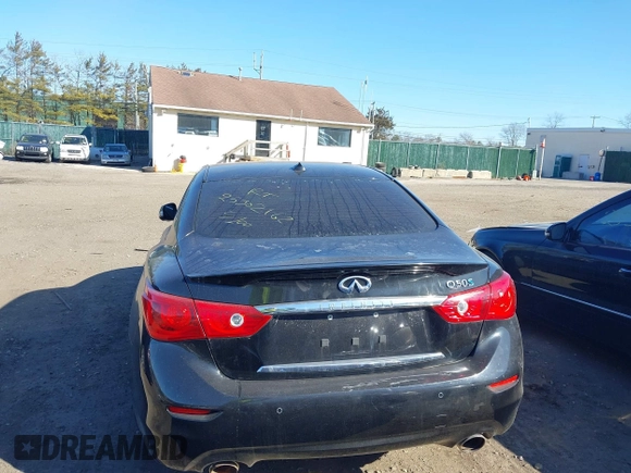 2014 Infiniti Q50 Hybrid Sport with VIN JN1AV7AP9EM691834, listed as a IAAI auction lot 41703454 with Not Provided miles and . Bid and sale history available at DreamBid. Image 15.
