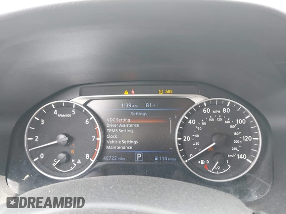 2024 Nissan Altima SV with VIN 1N4BL4DVXRN325709, listed as a IAAI auction lot 42483584 with 45,722 mi miles and . Bid and sale history available at DreamBid. Image 7.