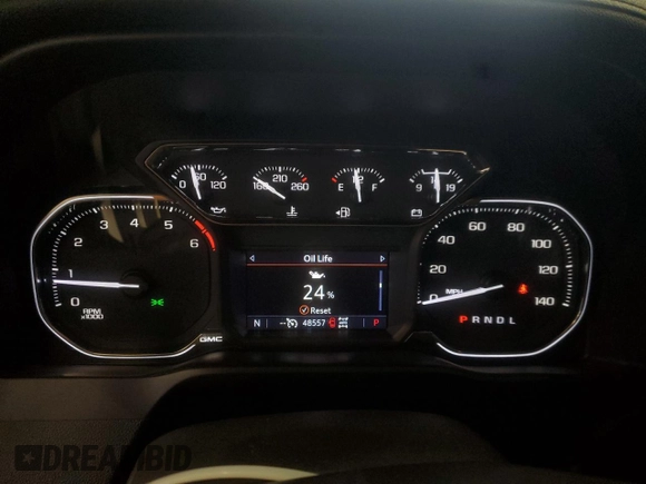 2021 GMC Sierra 1500 AT4 with VIN 3GTP9EEL1MG452089, listed as a Copart auction lot 50997965 with 48,557 mi miles and Salvage title. Bid and sale history available at DreamBid. Image 9.