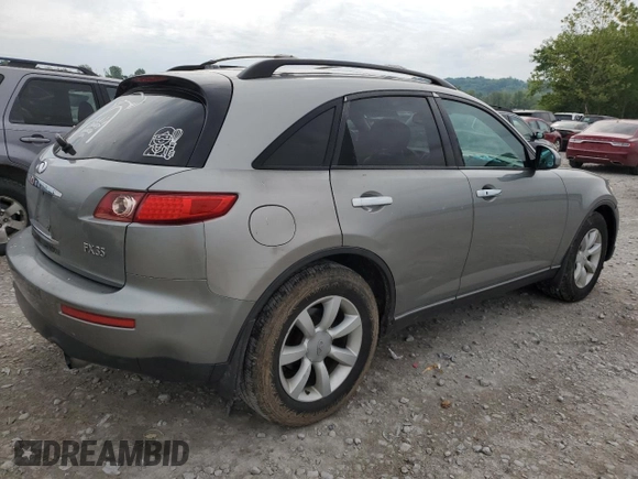 2005 Infiniti FX with VIN JNRAS08W65X207997, listed as a Copart auction lot 58434895 with 214,827 mi miles and Salvage title. Bid and sale history available at DreamBid. Image 3.