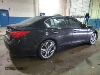 2014 Infiniti Q50 Premium with VIN JN1BV7AR6EM705632, listed as a Copart auction lot 46681505 with 92,869 mi miles and Salvage Title. Bid and sale history available at carsss.com. Image 3.