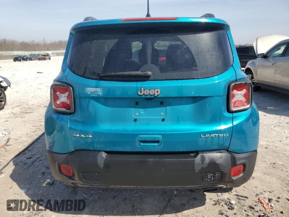 2021 Jeep Renegade Limited with VIN ZACNJDD13MPM24699, listed as a Copart auction lot 53725725 with 91,757 mi miles and Non repairable. Bid and sale history available at DreamBid. Image 6.