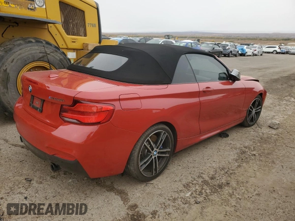 2018 BMW 2 Series M240i with VIN WBA2N1C50JVC28060, listed as a Copart auction lot 79338914 with 40,370 mi miles and Salvage Title. Bid and sale history available at carsss.com. Image 3.