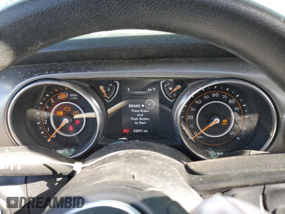 2021 Jeep Wrangler Unlimited Sport with VIN 1C4HJXDN2MW556893, listed as a Copart auction lot 41532205 with 52,891 mi miles and Salvage title. Bid and sale history available at DreamBid. Image 9.