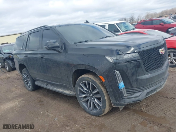 2023 Cadillac Escalade 4WD Sport with VIN 1GYS4EKL4PR215611, listed as a IAAI auction lot 41738040 with 55,953 mi miles. Bid and sale history available at carsss.com. Image 1.