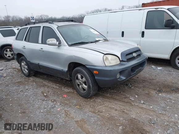2005 Hyundai Santa Fe GLS with VIN KM8SC13D05U955011, listed as a IAAI auction lot 41496442 with 1 mi miles. Bid and sale history available at carsss.com. Image 1.
