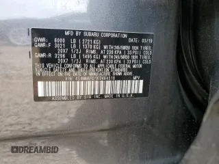 2019 Subaru Ascent Touring with VIN 4S4WMARD1K3464518, listed as a Copart auction lot 61824855 with 124,885 mi miles and Salvage title. Bid and sale history available at DreamBid. Image 13.