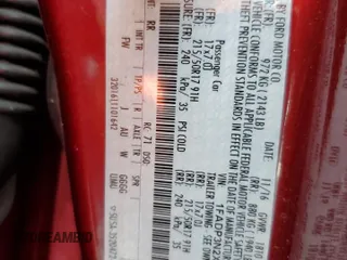2016 Ford Focus Titanium с VIN 1FADP3N2XGL407427, выставлен на аукционе Copart как лот 60440135 с пробегом 121 892 миль миль и Списание • Salvage title. История ставок и продаж доступна на DreamBid. Изображение 12.