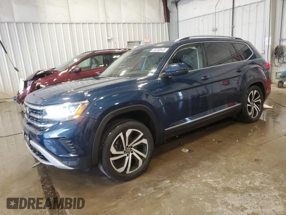 2021 Volkswagen Atlas SEL Premium with VIN 1V2TR2CA3MC509859, listed as a Copart auction lot 55265945 with 69,841 mi miles and Non repairable. Bid and sale history available at DreamBid. Image 1.